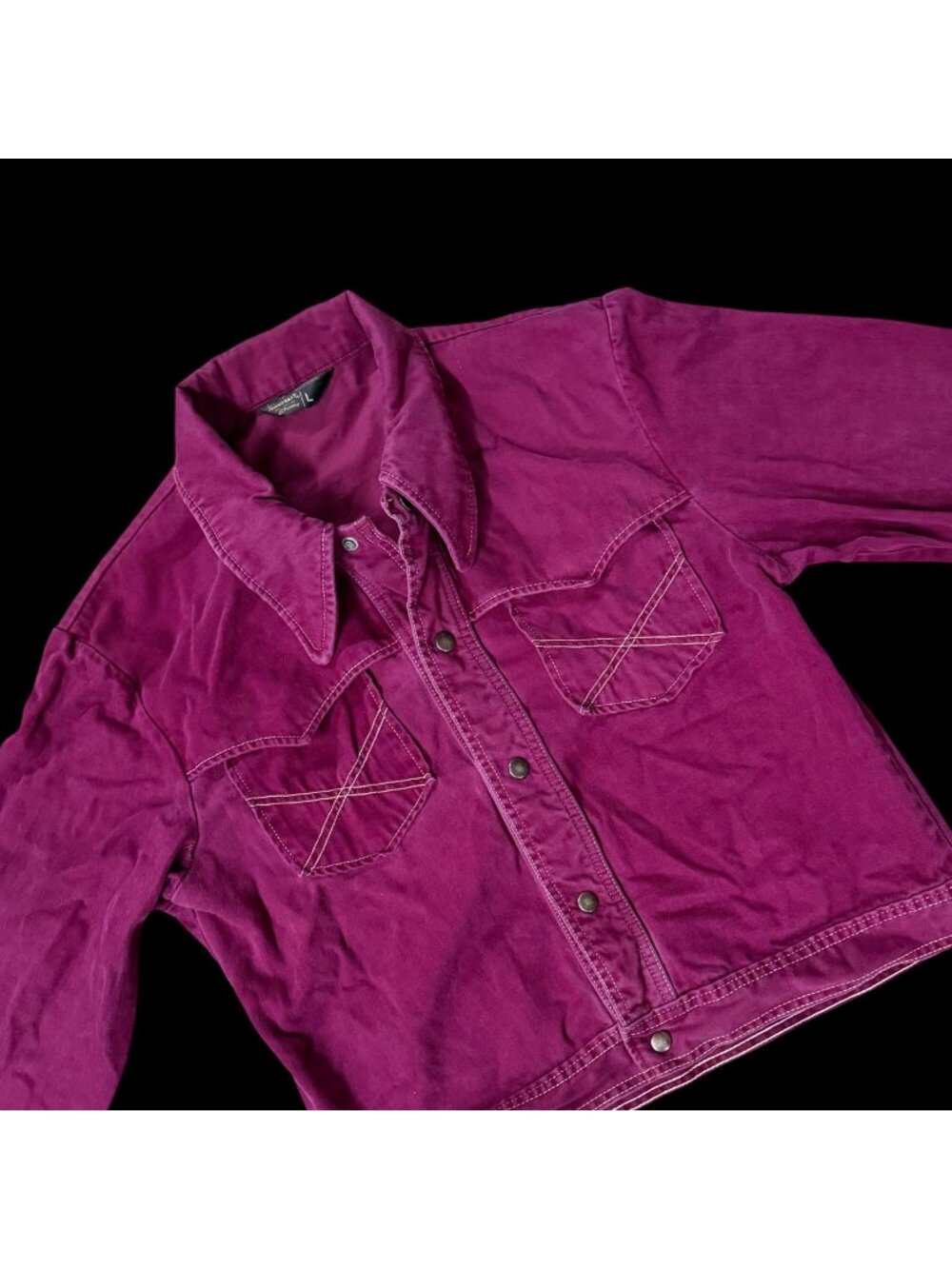 Vintage Western Jacket Large Purple Snaps 1950s Cowboy Towncraft JC Penney USA